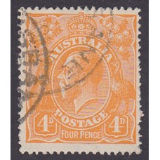 Australian    King George V    4d Orange   Single Crown WMK Plate Variety 2R48..